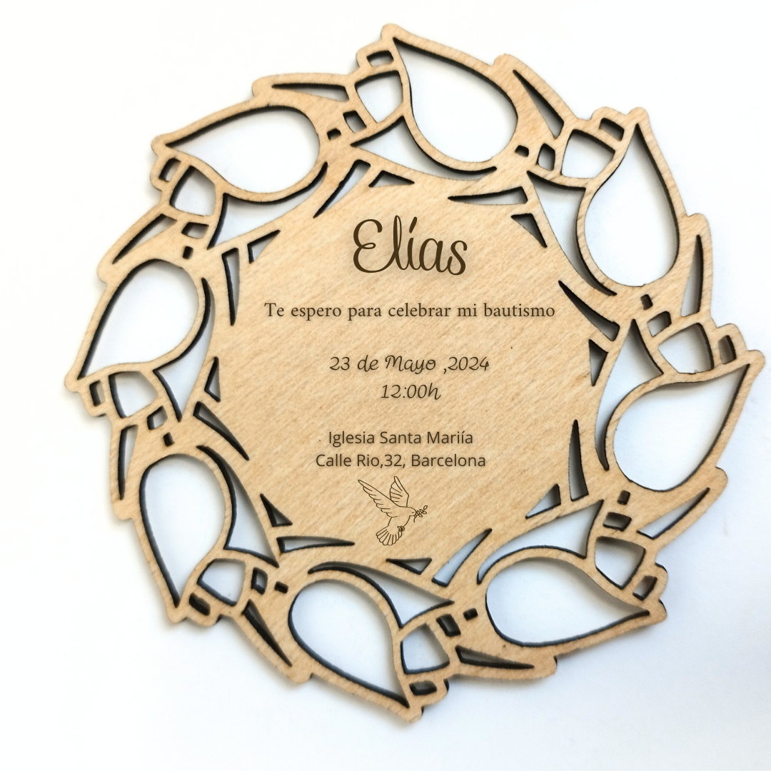 invitaciones de madera personalizadas