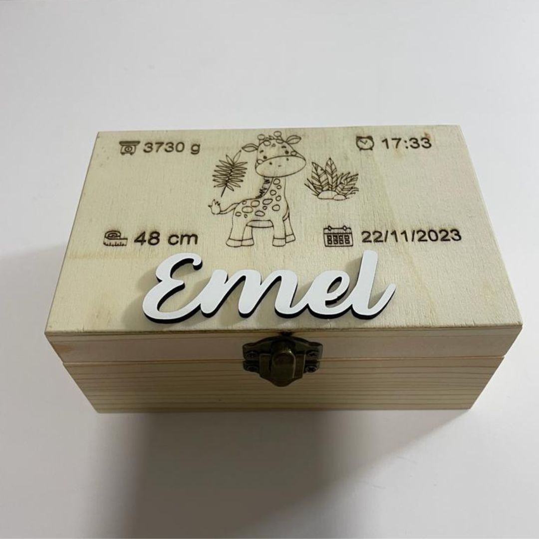 CAJA  DE MADERA INFANTIL, caja de nacimiento , caja natalicia, caja de madera personalizada