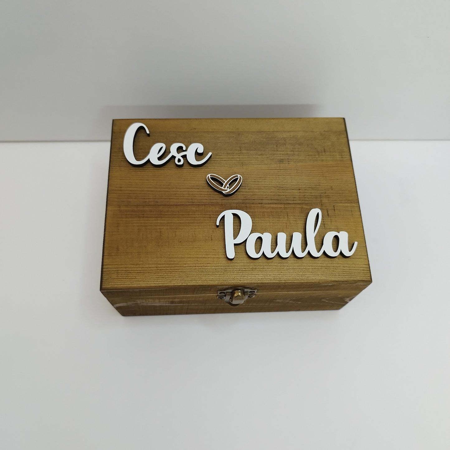 CAJA ROBLE PARA RELOJ DE COMPROMISO  PERSONALIZADA