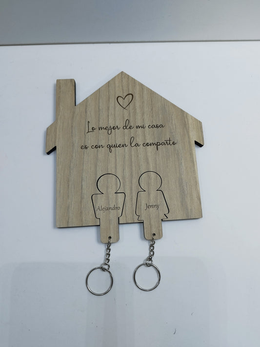 COLGADOR DE LLAVES PAREJA PERSONALIZADO